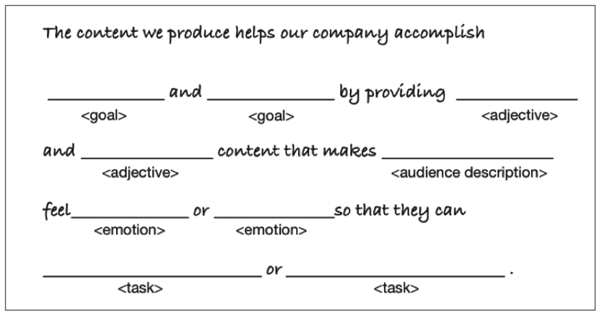 Core Content Marketing Strategy Statement (Template)